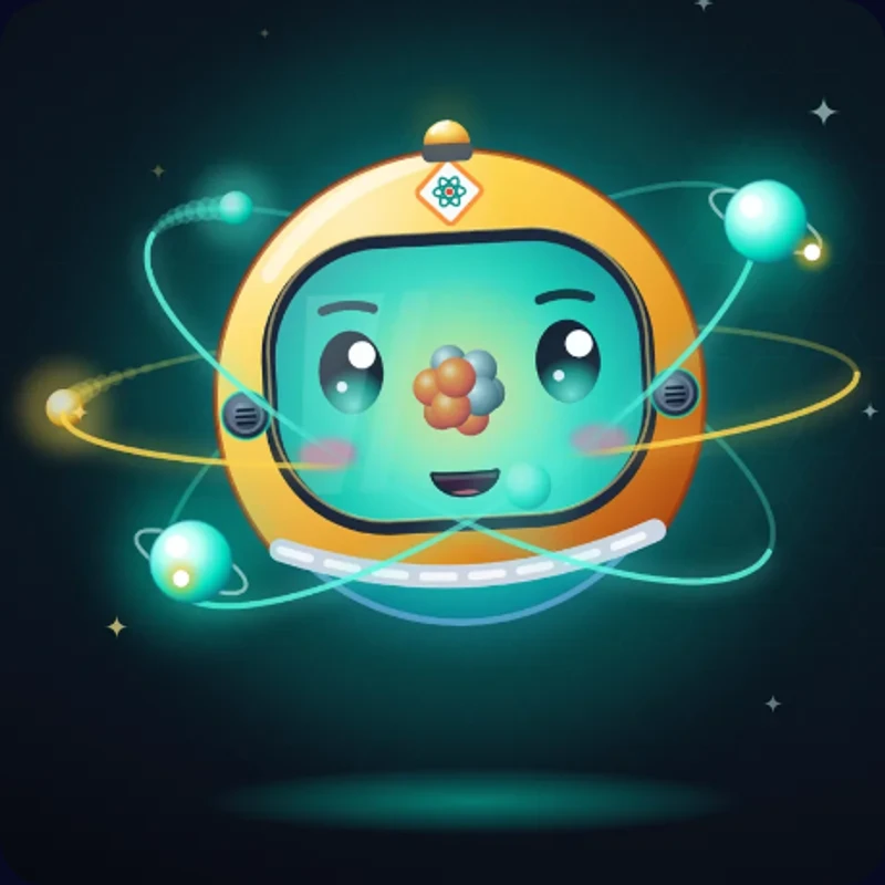Atom, the INASNAP lab pack software mascot: a small atom in an amber hazmat hood